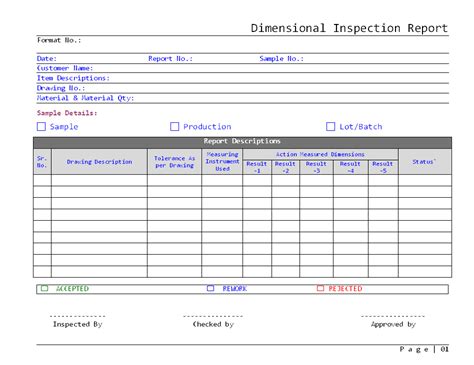 cnc machine inspection report format|excel inspection report.